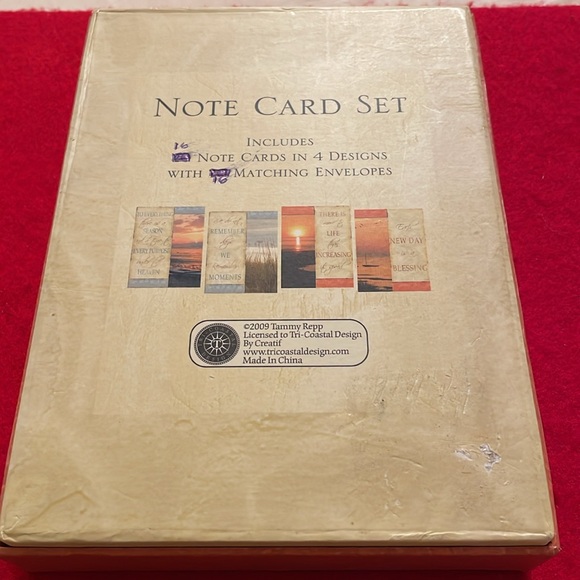 Tri-Coastal Design by Creatif Note Card Set-16 Cards in 4 Designs w/ Envelopes - Picture 3 of 5